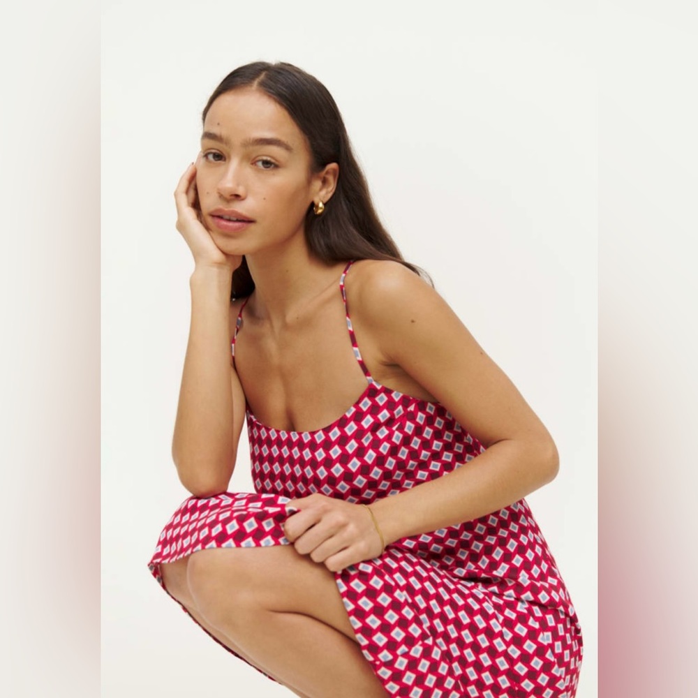 Reformation midi dress in retro print